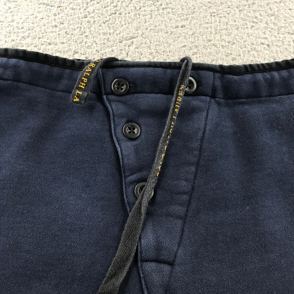 Vintage Polo Ralph Lauren Pants Mens Large Blue Button Military Jogger Sweatpant